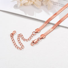 Gargantilha de elos de corrente plana feminina 3 mm/5 mm de largura