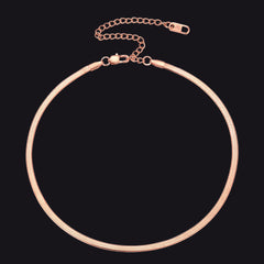 Gargantilha de elos de corrente plana feminina 3 mm/5 mm de largura