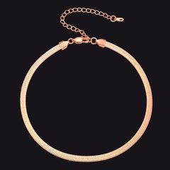 Gargantilha de elos de corrente plana feminina 3 mm/5 mm de largura