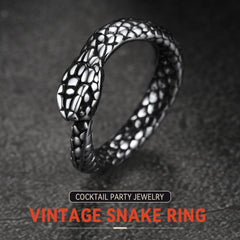 Anel de cobra midi de aço inoxidável para homens e mulheres