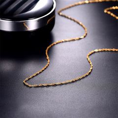 Colar de corrente fina de 16 mm em prata esterlina 925 para mulheres e homens