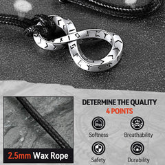 Colar Viking Mobius Infinity com Corrente de Couro Ajustável Masculino