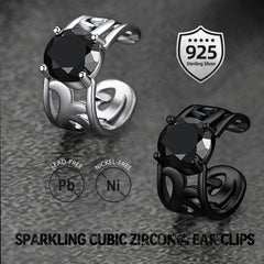 Brincos Ear Cuffs de Prata Esterlina com Pedras Celtas de Nascimento em 925