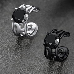 Brincos Ear Cuffs de Prata Esterlina com Pedras Celtas de Nascimento em 925