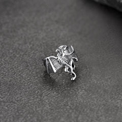 Brinco de orelha de dragão em prata esterlina 925, 1 peça