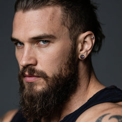 Brincos de pino Viking Rune Viking Nordic Star Rune Fang para homens
