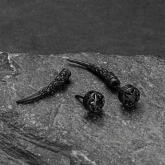 Brincos de pino Viking Rune Viking Nordic Star Rune Fang para homens