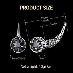 Brincos de pino Viking Rune Viking Nordic Star Rune Fang para homens