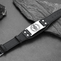 Saint Floriant PU Cuff Leather Wristband Bracelet