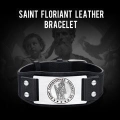 Saint Floriant PU Cuff Leather Wristband Bracelet
