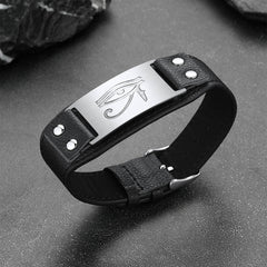 Egyptian Horus Eye Leather Wristband Son Bracelet