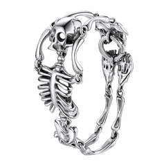 Pulseira de esqueleto de caveira em aço inoxidável casaivy
