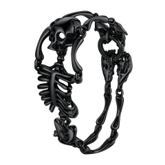 Pulseira de esqueleto de caveira em aço inoxidável casaivy