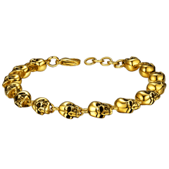 Gothic Linked Chain Skull Bracelet