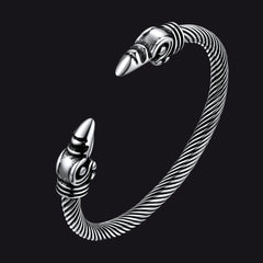 casaivy Viking Raven Cuff Bangle Bracelet