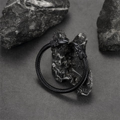 casaivy Viking Raven Cuff Bangle Bracelet