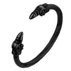 casaivy Viking Raven Cuff Bangle Bracelet