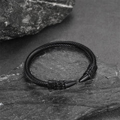 Pulseira pendente com caveira e runas vikings