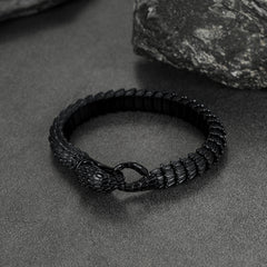 Viking Snake Jrmungandr Stainless Steel Bangle Bracelet