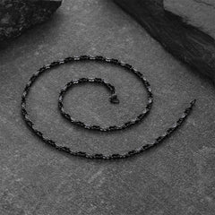 Colar de corrente de motociclista de aço inoxidável com cruz