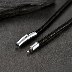 Colar de corda de cera com corrente de couro trançado 2 mm/3 mm