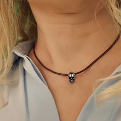 Colar de corda de cera com corrente de couro trançado 2 mm/3 mm