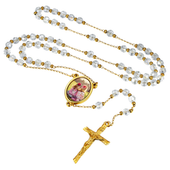 Rosário com foto personalizada, colar com contas de cruz, imagem feminina e masculina