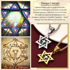 Colar masculino com cruz judaica e estrela de David