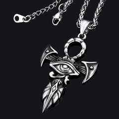 Colar de cruz egípcia Ankh Olho de Horus Masculino