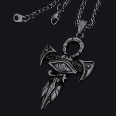Colar de cruz egípcia Ankh Olho de Horus Masculino
