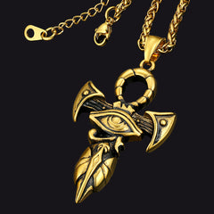 Colar de cruz egípcia Ankh Olho de Horus Masculino