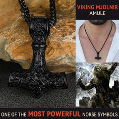 Nórdico Viking Thors Martelo Colar Mjolnir Pingente Masculino