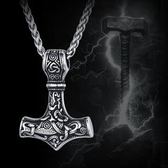 Nórdico Viking Thors Martelo Colar Mjolnir Pingente Masculino