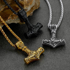 Nórdico Viking Thors Martelo Colar Mjolnir Pingente Masculino