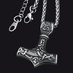 Nórdico Viking Thors Martelo Colar Mjolnir Pingente Masculino
