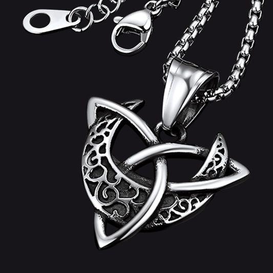 Colar masculino com nó celta da trindade e deusa da lua