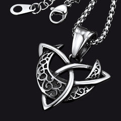 Colar masculino com nó celta da trindade e deusa da lua