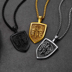 Colar de Proteção Escudo Arcanjo São Miguel Masculino