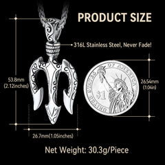 Colar Tridente Poseidon Pingente Amuleto Grécia Antiga