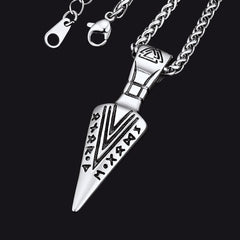 Colar Viking Odin Espada Runas Masculino