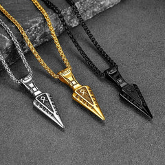 Colar Viking Odin Espada Runas Masculino