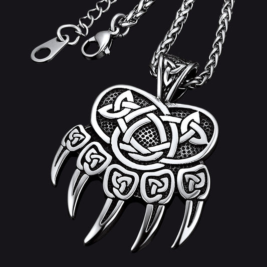 Colar Viking com Pata de Urso e Nó Celta Masculino