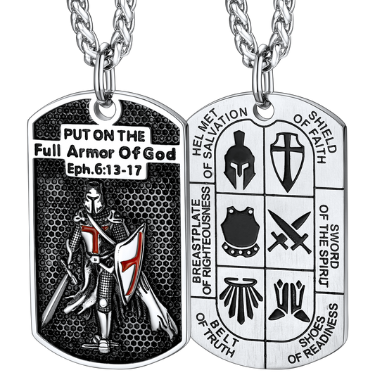 Colar com placa de identificação dos Cavaleiros Templários Católicos para homens e mulheres