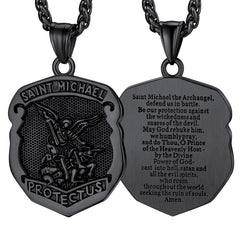 Colar com pingente católico de São Miguel para homens
