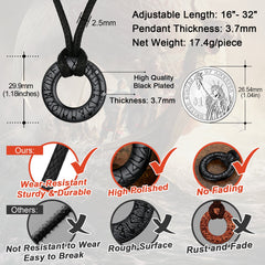 Colar de círculo rúnico viking nórdico masculino e feminino