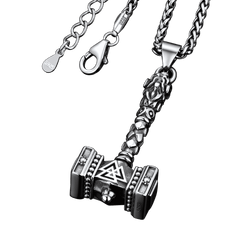 Thors Martelo Colar Viking Mjolnir Charme Masculino