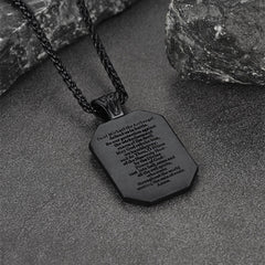 Colar com pingente de placa de cachorro Arcanjo São Miguel para homens