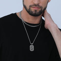 Colar de identificação com pingente de arcanjo católico São Miguel para homens