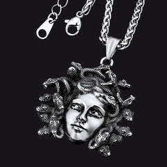 Vintage Medusa Necklace Amulet Pendant Women Men