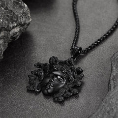 Vintage Medusa Necklace Amulet Pendant Women Men